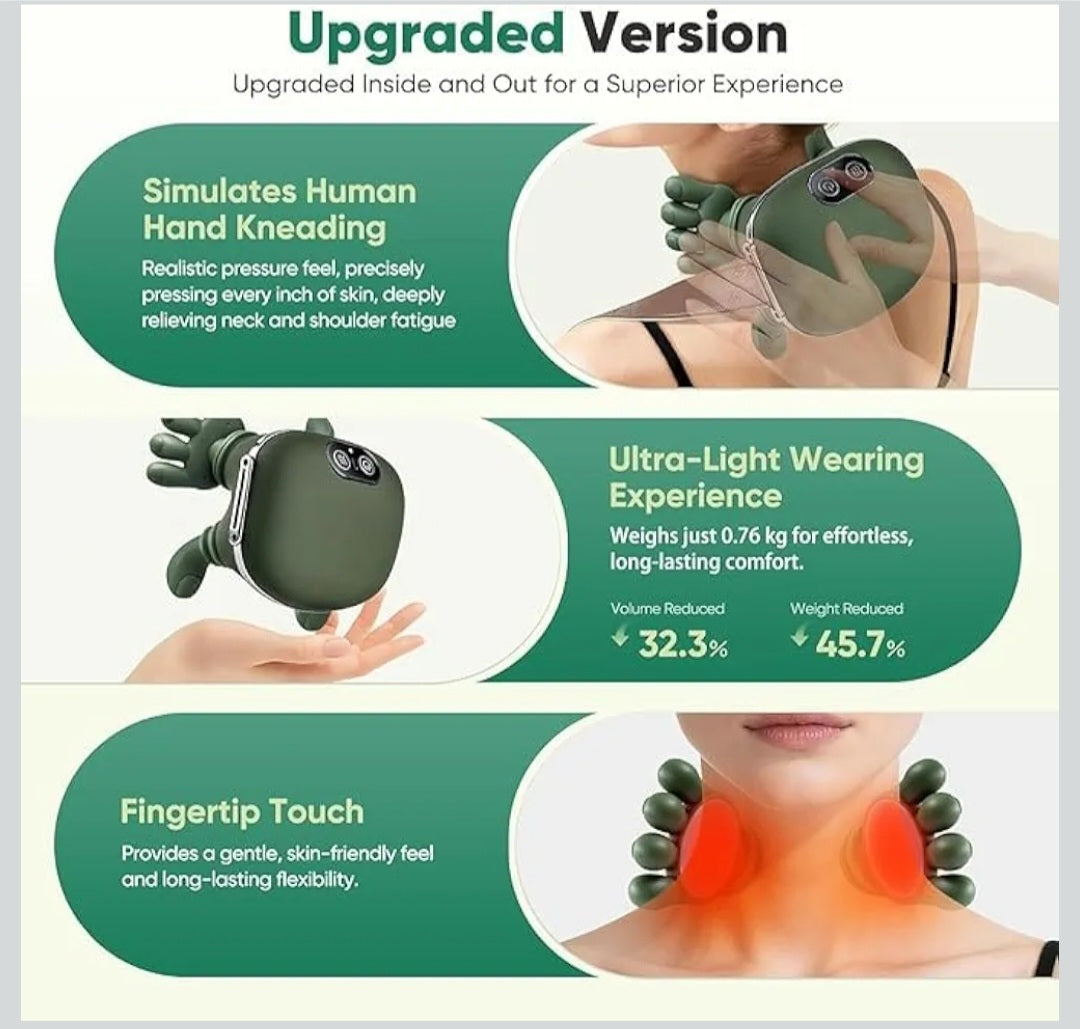 Ultimate Relief: Heated Human-Touch Deep-Kneading Neck MassagerRechargeable Neck and Shoulder Massager with Heat - 4D Bionic Kneading Massage Pillow for Cervical Pain Relief - Cordless Deep Tissue 88% off  Product Images and Videos (AI-Generated Alt Text)