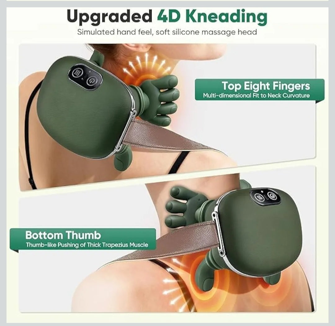 Ultimate Relief: Heated Human-Touch Deep-Kneading Neck MassagerRechargeable Neck and Shoulder Massager with Heat - 4D Bionic Kneading Massage Pillow for Cervical Pain Relief - Cordless Deep Tissue 88% off  Product Images and Videos (AI-Generated Alt Text)